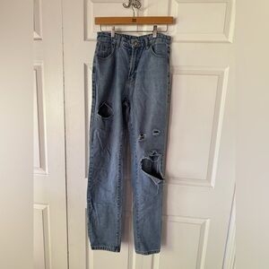 Blue Distressed Women’s Jeans
